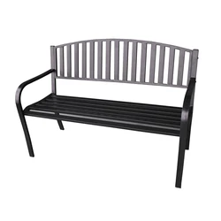 Outdoor Street Metal Frame Bench Patio Furniture Long Chair Outside Garden Park Traditional Bench