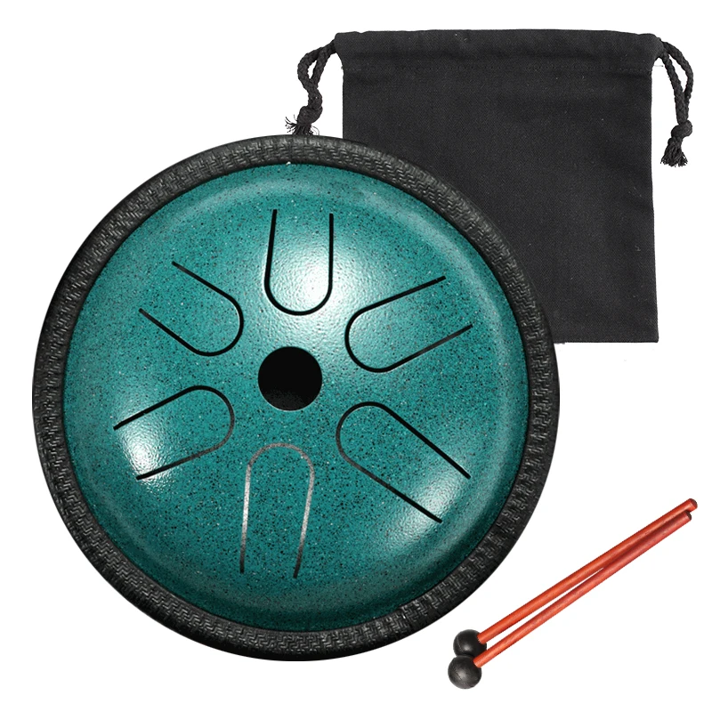Hluru Baby Drum For Kids Mini 5.5 Inch 6 Note Steel Tongue Drum 4 Colors Handpan Tank Drum With Bulge TP6