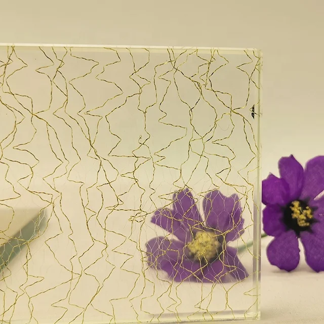 Customizable El Wire Glasses glass Wire Mesh Decorative Laminated Security Glass