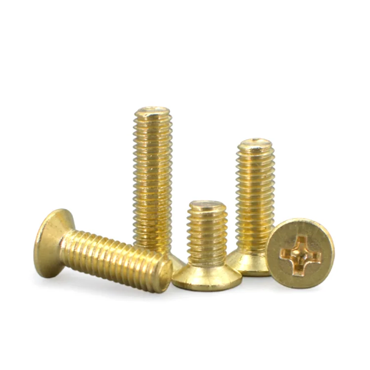 Customized DIN965 Brass Cross Recessed Phillips CSK Flat Head Machine Screw M3 M4 M5