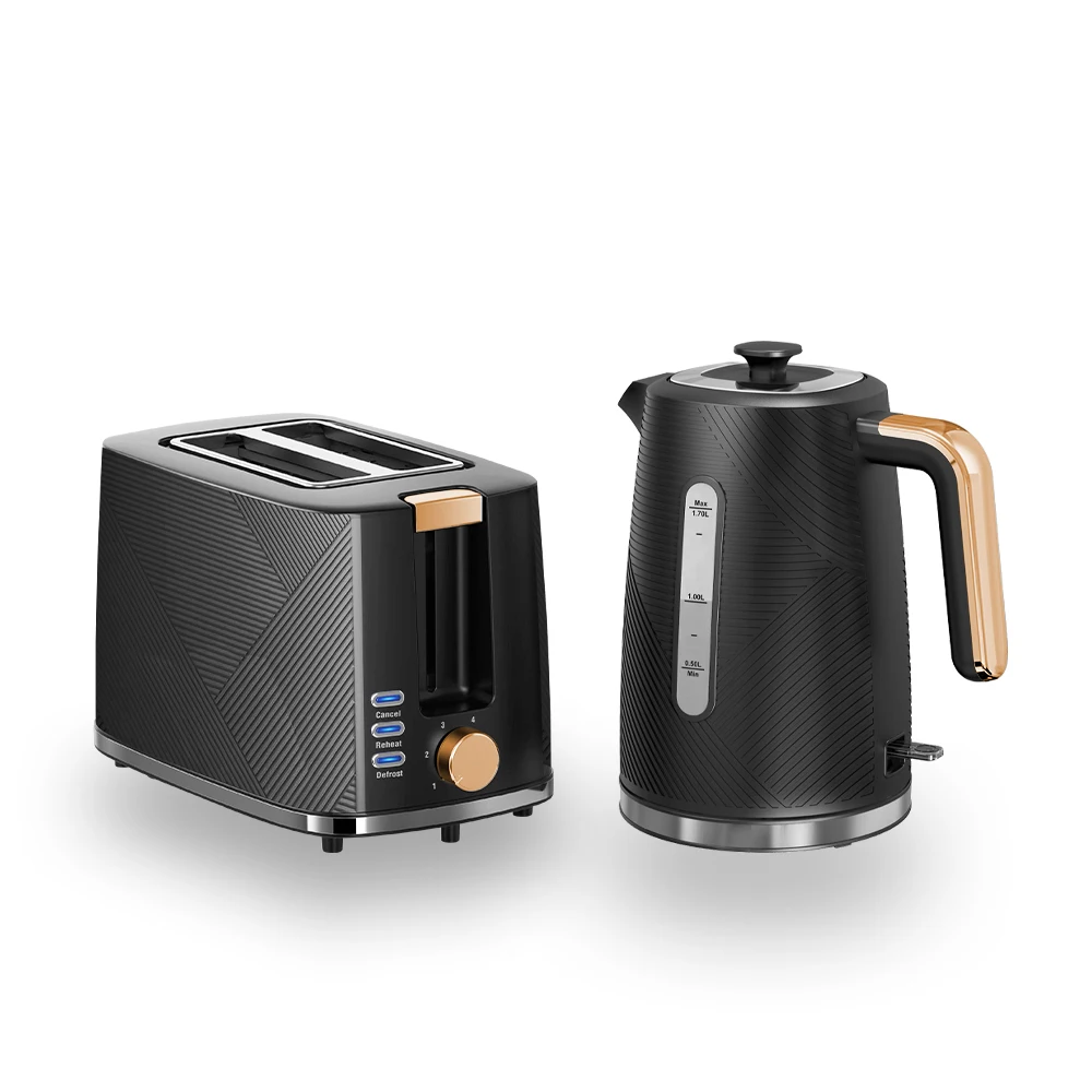 Home Appliance Breakfast Collection Plastic Cordless Tea Kettle and 2-Slice Toaster Electric Kettle and Toaster Set