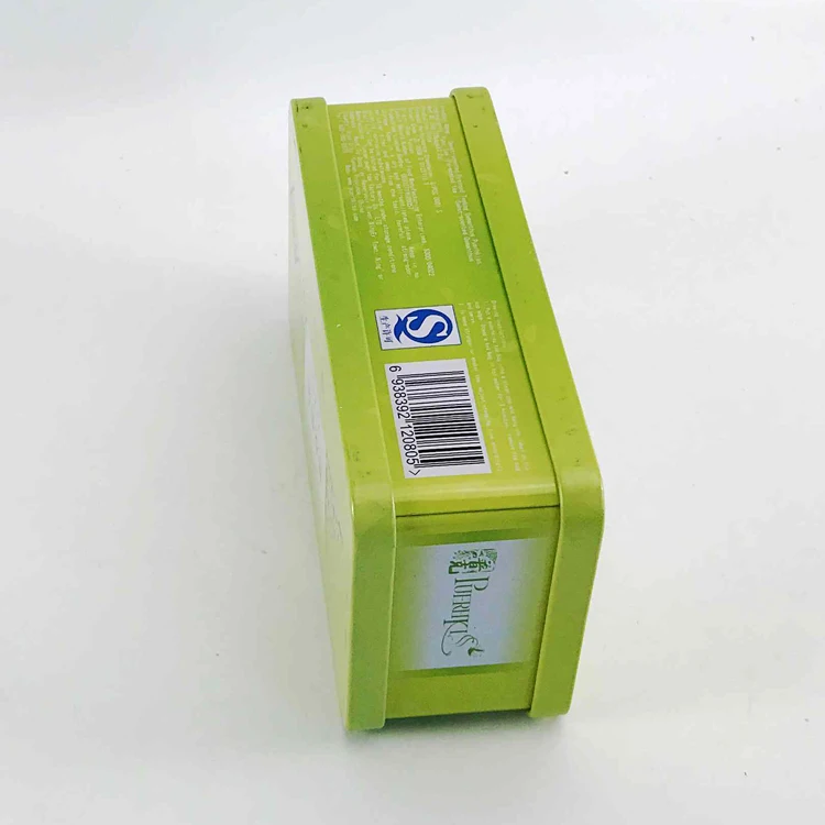 OEM Quality Custom Design Yellow Rectangular Tea Storage Cookie Tin Cans