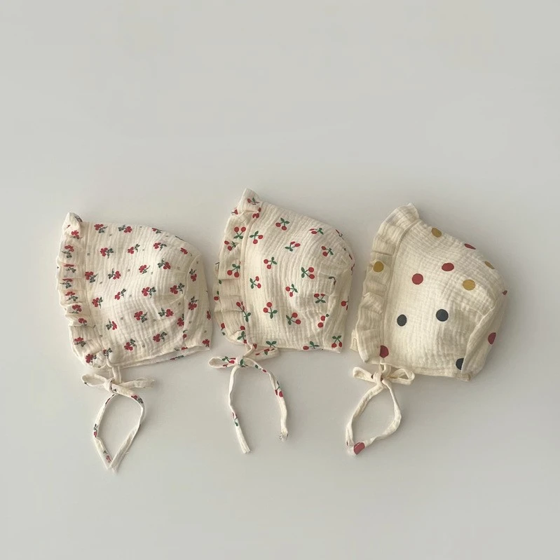 baby hat 2024 ins Fashionable floral baby girl newborn baby beanie cap wholesale