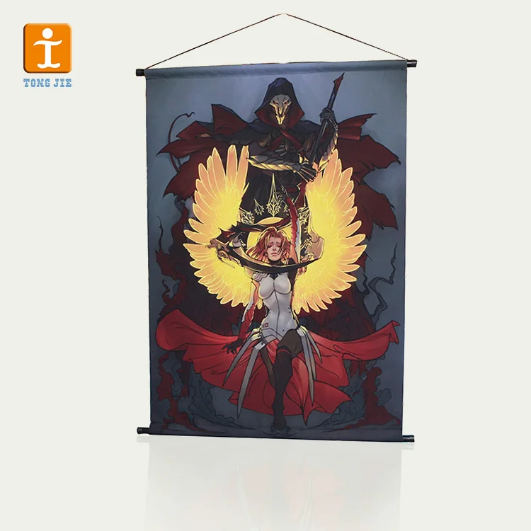 China Suppliers Wholesale Anime Wall Scroll for Home Decor Japanese banner