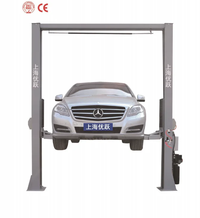 UE-2P5T 5T Hydraulic Single Side Manual Unlock Overhead Baseless Clear Floor Gantry 2 poles Vehicle Elevator 2 Post Car lift
