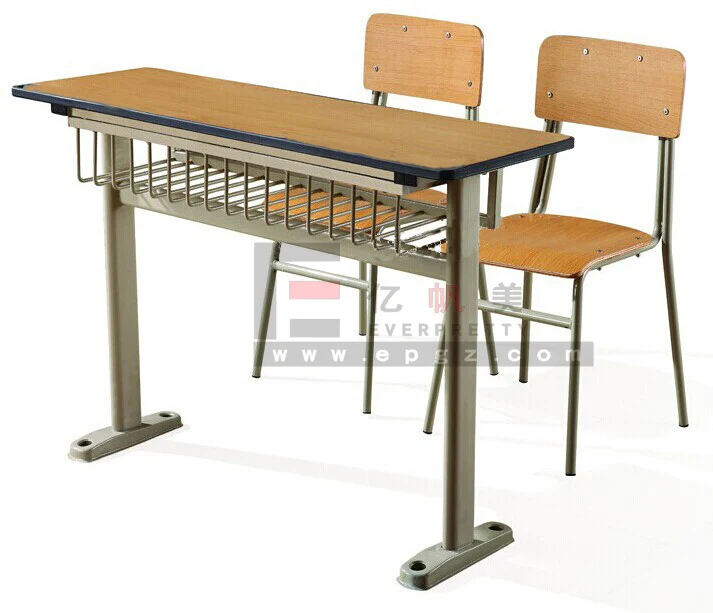 Regular Design School Furniture Classroom furniture Student Wooden Double Desk and Chair for Primary School Students