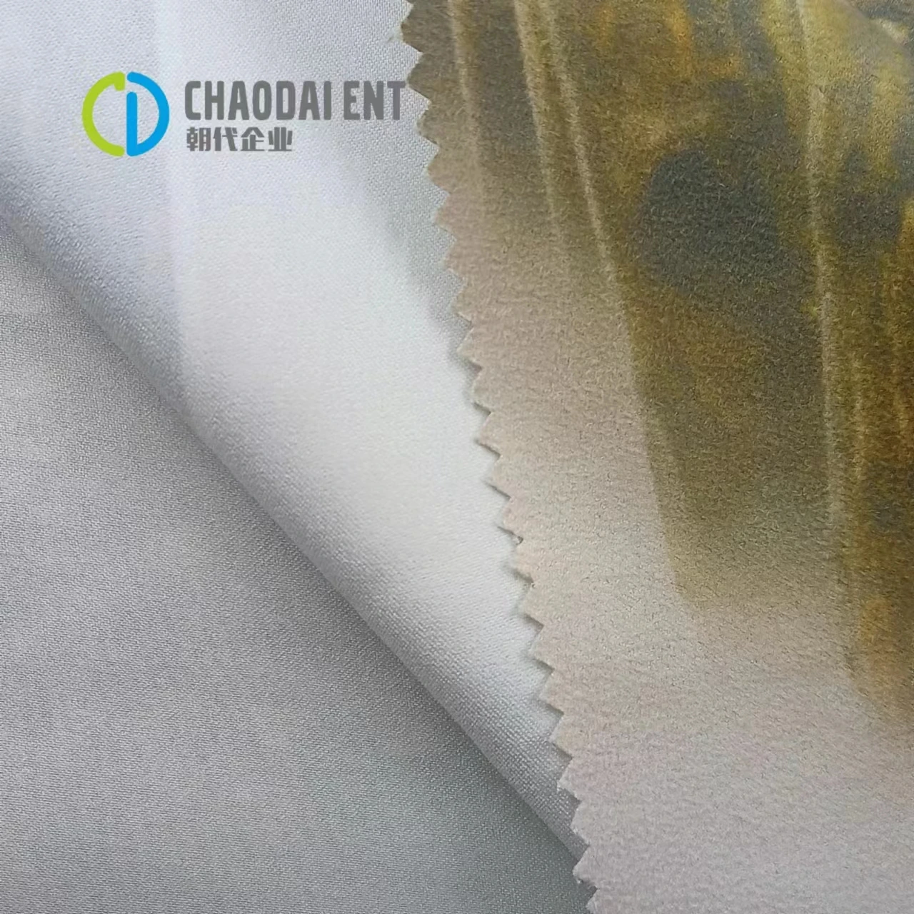 GRS 53%Sea-island Filament 47% RPET Fabric 160 gsm Printed Recycled Polyester Suede Fabric for Jacket