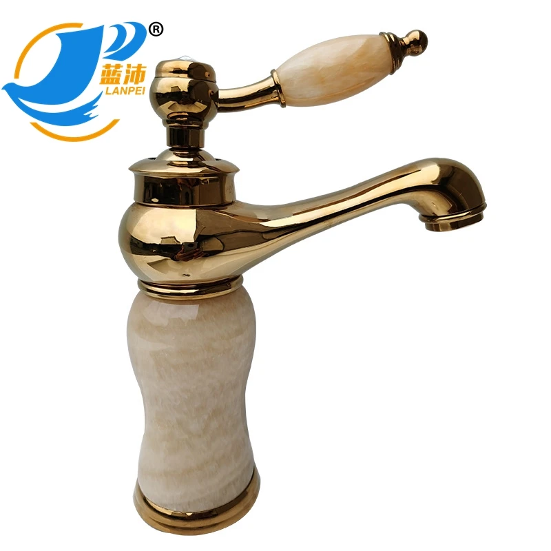 Luxury Antique Topaz Steel Robinets De Salle De Bain Kitchen Mixers Taps Gold Faucet With Cold And Hot Water
