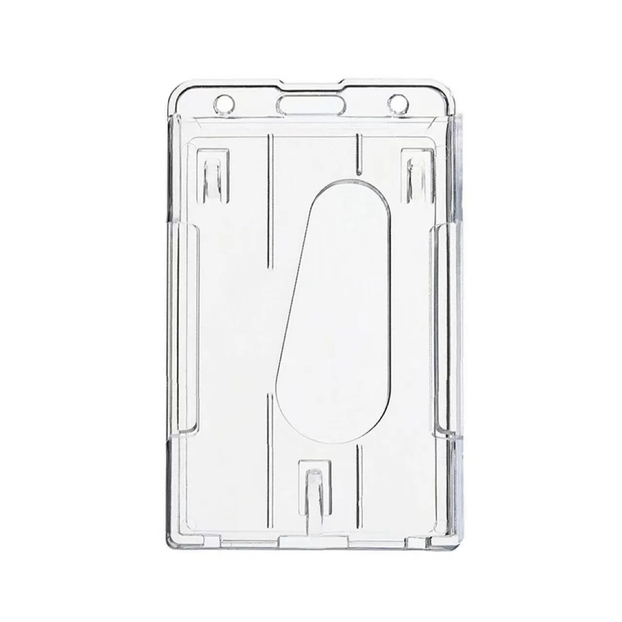 Office Dual credit card holder protector cover ID card case double sided hard plastic portable work card holder