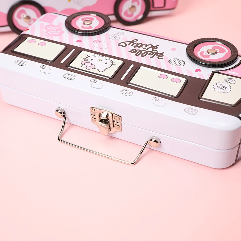 Topsthink рисунок «Hello kitty» 3 слоя металлический пенал доя карандашей, пенал для Портативный ручки школьный автобус школьный пенал для девочек