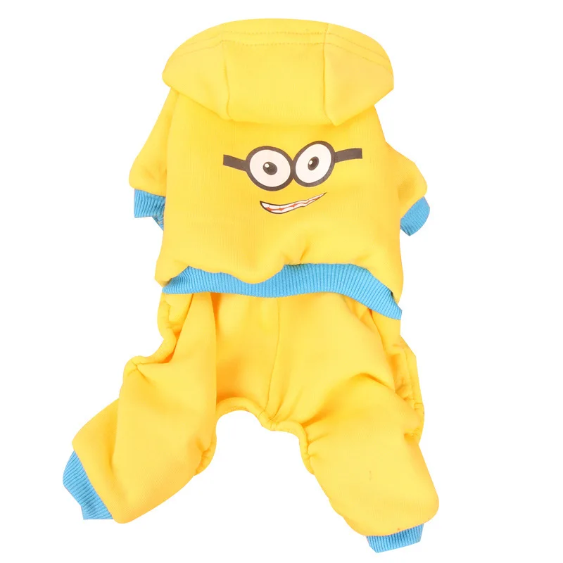 Amazon Cute Thin Fleece With Hood Keep Warm Dog Clothing Four-Legged Overalls Winter Dog Clothes Dog Clothing