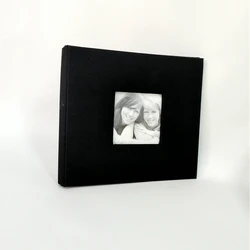Stocked black fabric screw binding free to add inner pages 8X8 inch photo album
