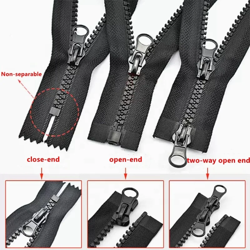 Jacket cremalleras plastic zipper 10 8 5 3 vislon zipper fermeture eclair two way close open end resin zippers