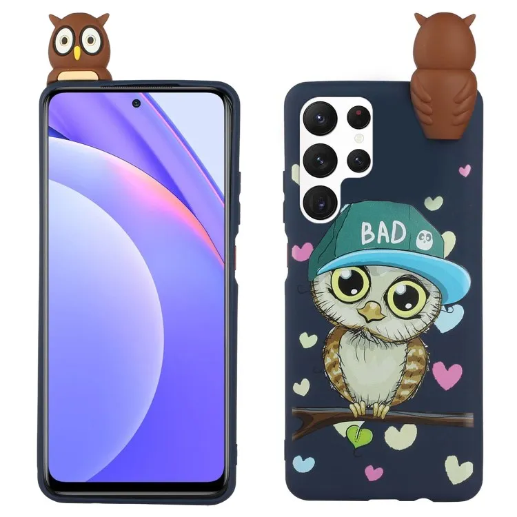 3D Animal Doll Decor TPU funny phone case for Samsung Galaxy S22 Ultra 5G cute phone cover mobile case