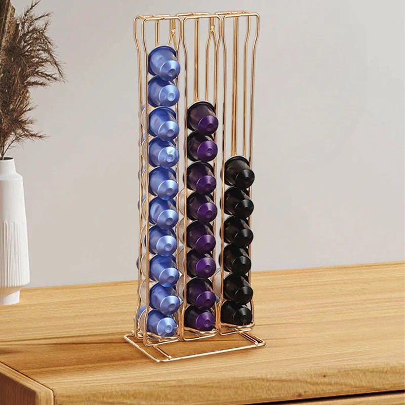 Coffee Machine Accessories Storage Tray Coffee Capsule Holder Black Iron Capsules Double Sided Coffee Pod Storage Rack