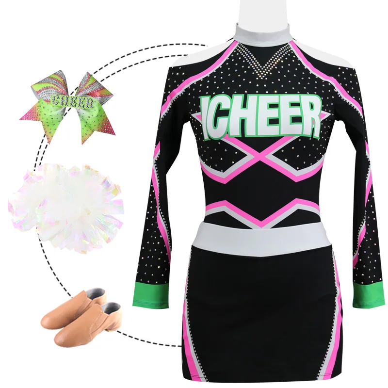 Latest Long Sleeve Adult Rockstar Cheerleading Uniforms Cheerleading Uniform Allstars Rockstar Adult Cheerleader Outfit