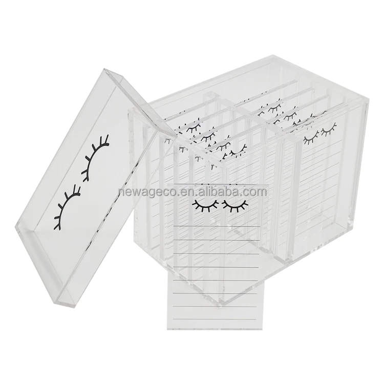 customized luxury empty false lash packaging box acrylic lash cart organizer wholesale