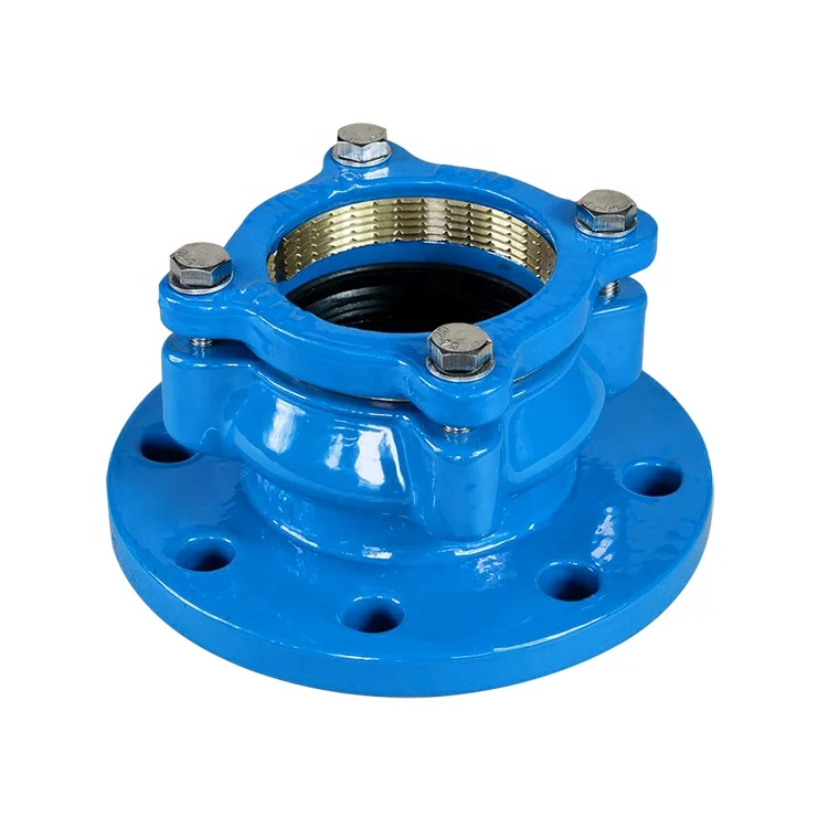 Ductile Iron PN 10/16 Grip DI Restrained Flange Adaptor with Brass Insert for PE Pipe
