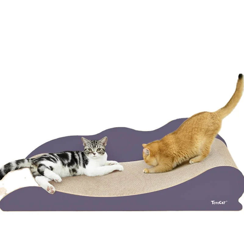 DEKU Large Size  Cat Couch Bed Furniture Ultimate Cardboard Scratch Lounge for Fat Cat Long Lasting  Cats Scratcher