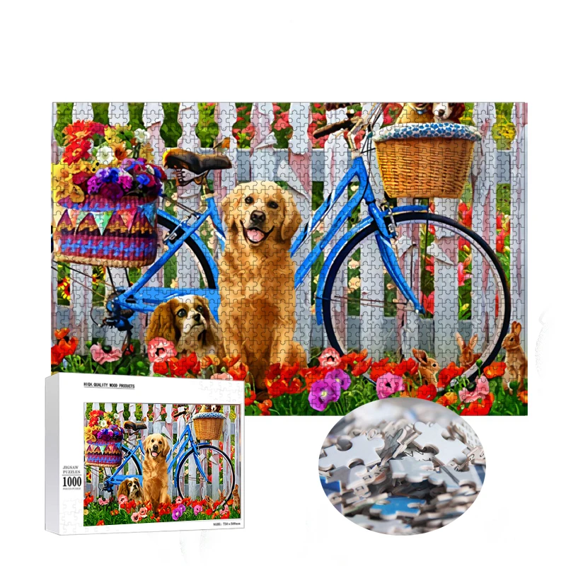 Manufacturer Custom Brain Teaser Puzzle 100/500/1000/1500 Pieces Wooden Cardboard Jigsaw Puzzles