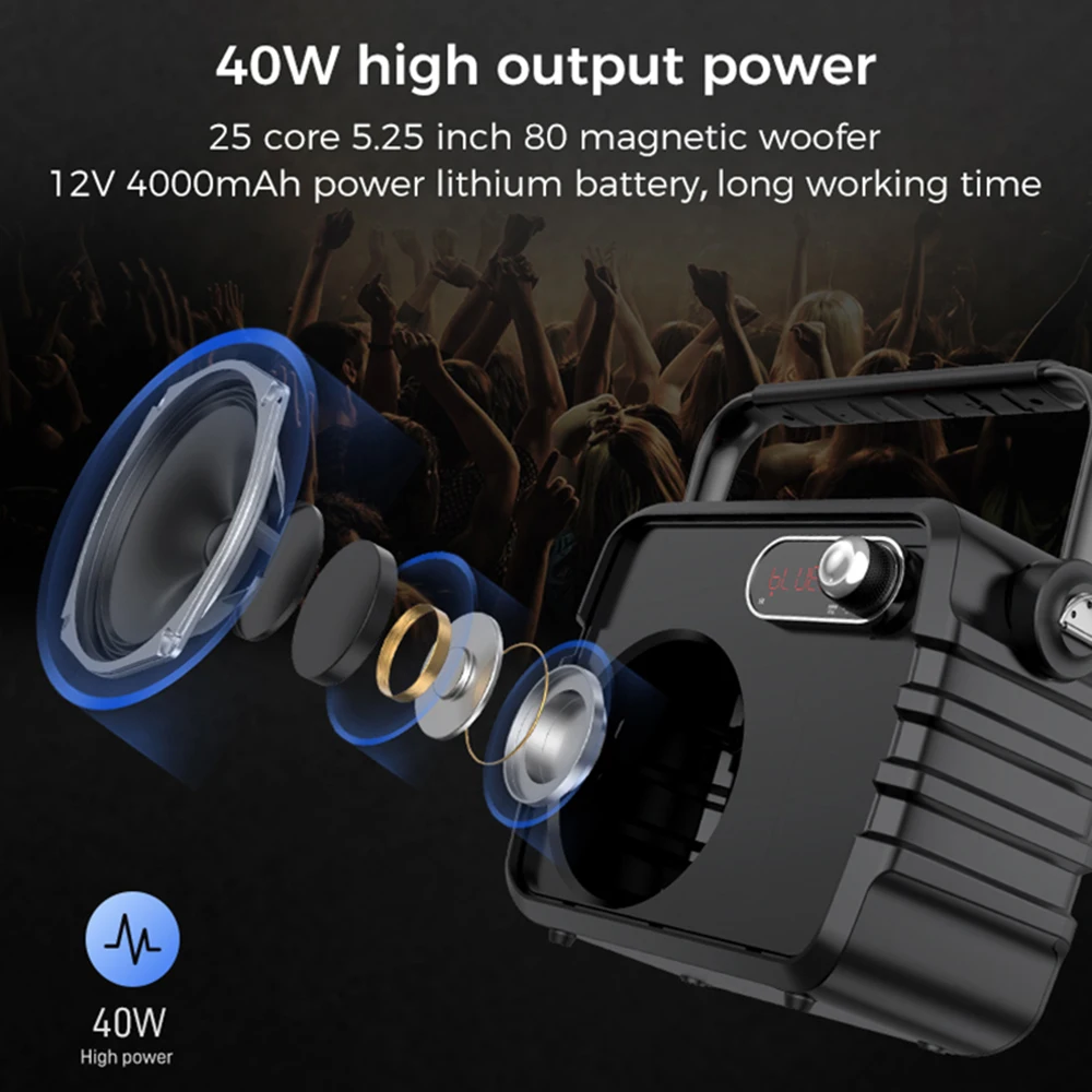 Wholesale Bluetooth Speaker High Range Speaker Multimedia Sound Box with UHF Wireless Mic Support Monitor Recording Broadcast