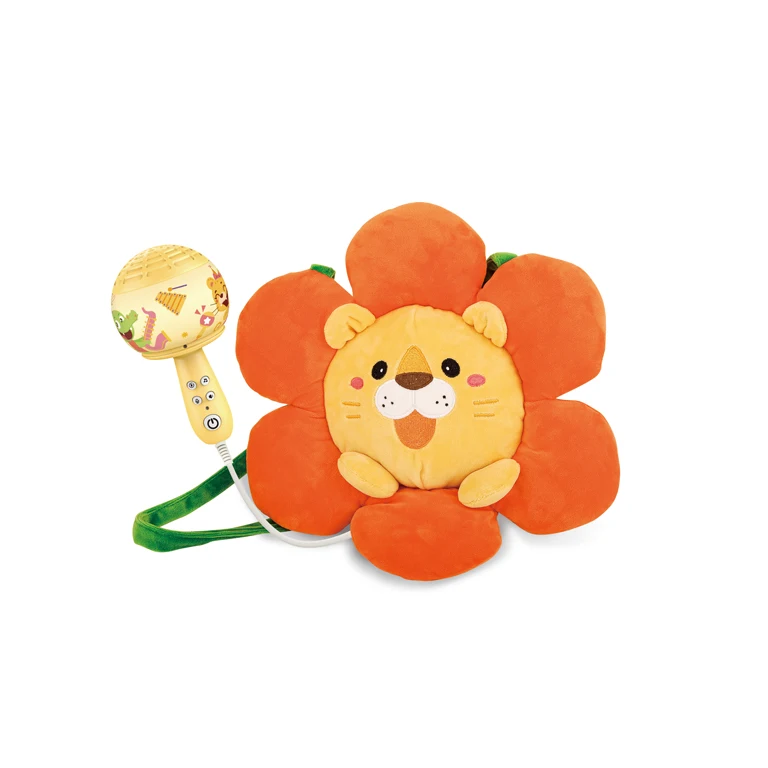 Novelty Animal Doll Messenger Bag With Music And Record Educational Lion sunflower Doll with Microphone Toy For Kids