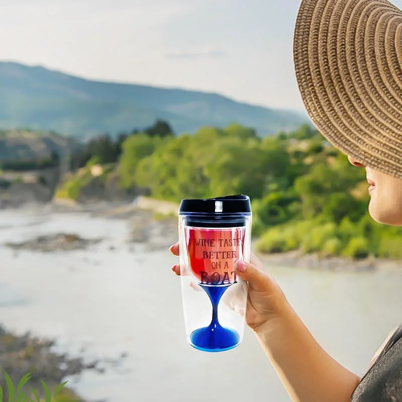 10oz Popular New Design Double Wall Transparent Plastic BPA Free Customized Color Logo For Party Festival