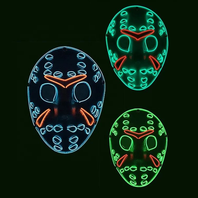 Хэллоуин светодиодная маска для костюмированной вечеринки светящаяся неоновая проволочная реквизит косплея маскарадная вечеринка
