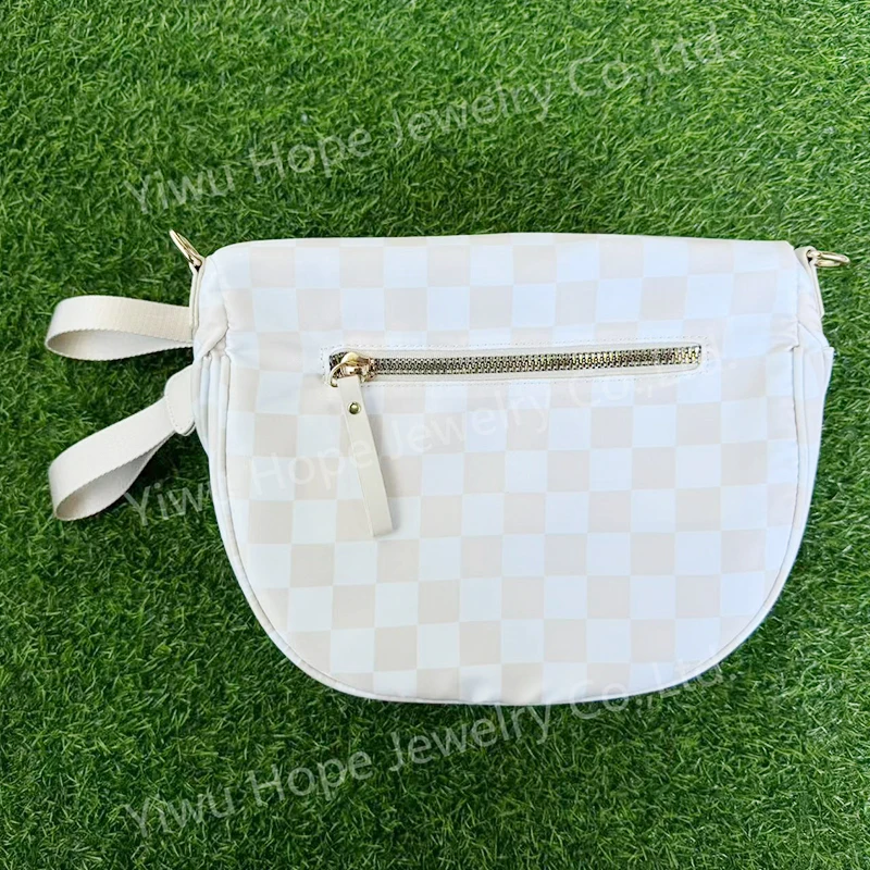 Fanny Pack Women Checkered Nylon Bum Waist Bag Fashion Travel Shoulder Purse Crossbody Sling Bag