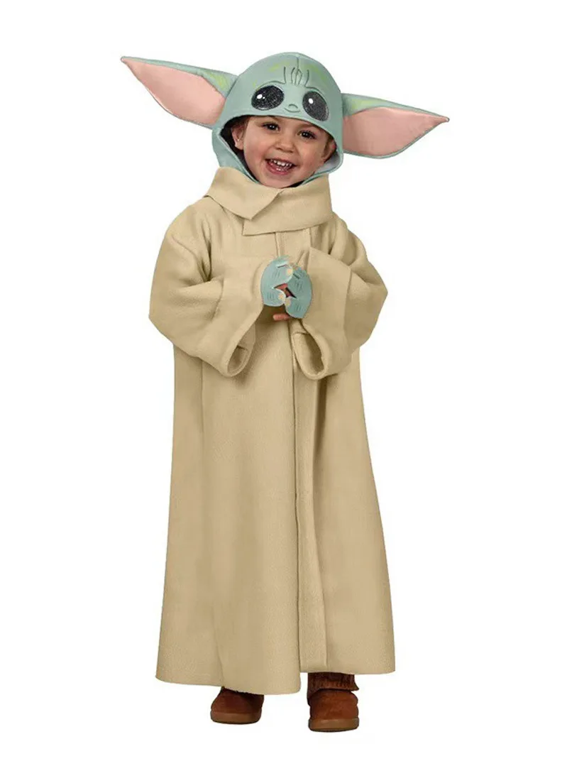Mandalorian Baby Yoda Halloween Costume Unisex Alien Cosplay Set for Adults and Children Stage Show Perfect