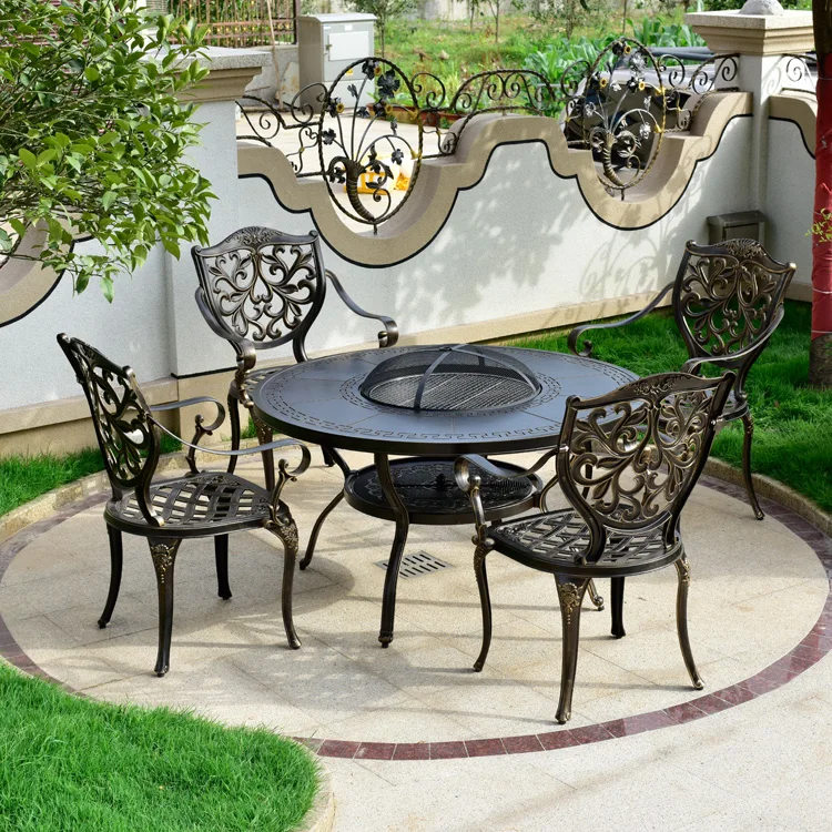 Factory Price Cast Aluminum Garden Furniture Outdoor Table And Chairs