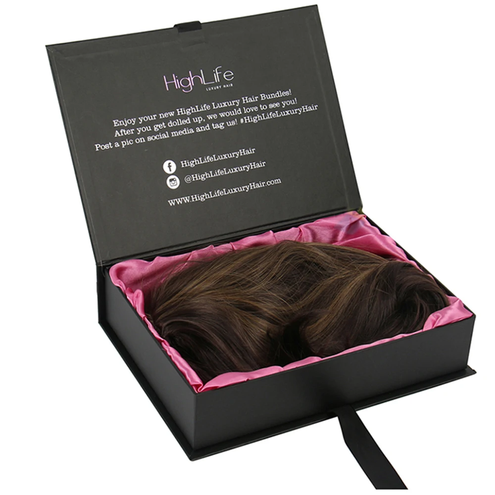 Wholesale custom logo hair wig packaging boxes for wig