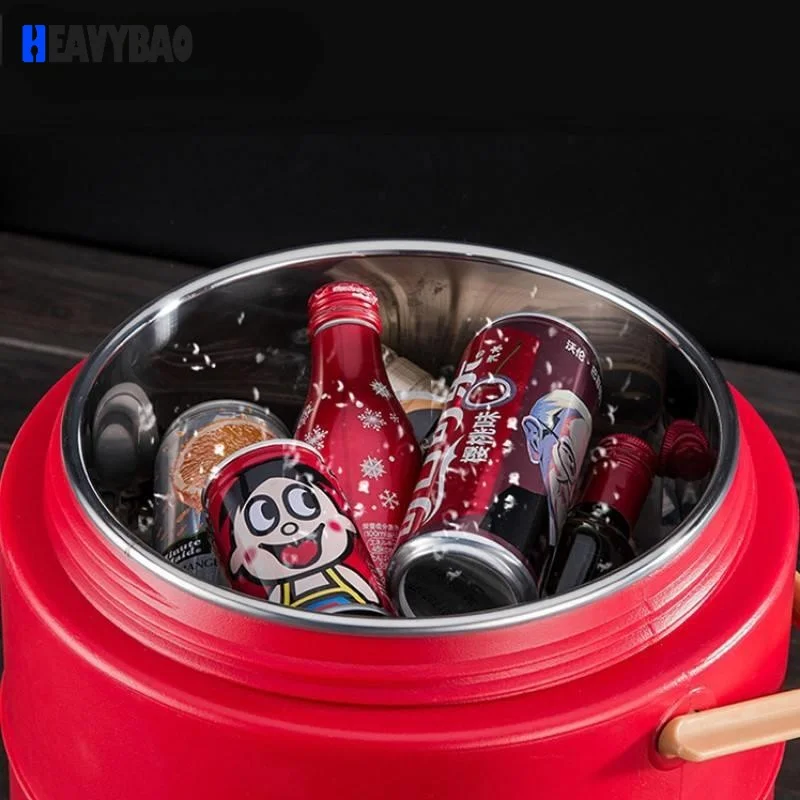 Heavybao Stainless Steel  Bubble Tea Barrel Storage Drum Milk Tea Warmer Bucket Insulation Barrels For Restaurant