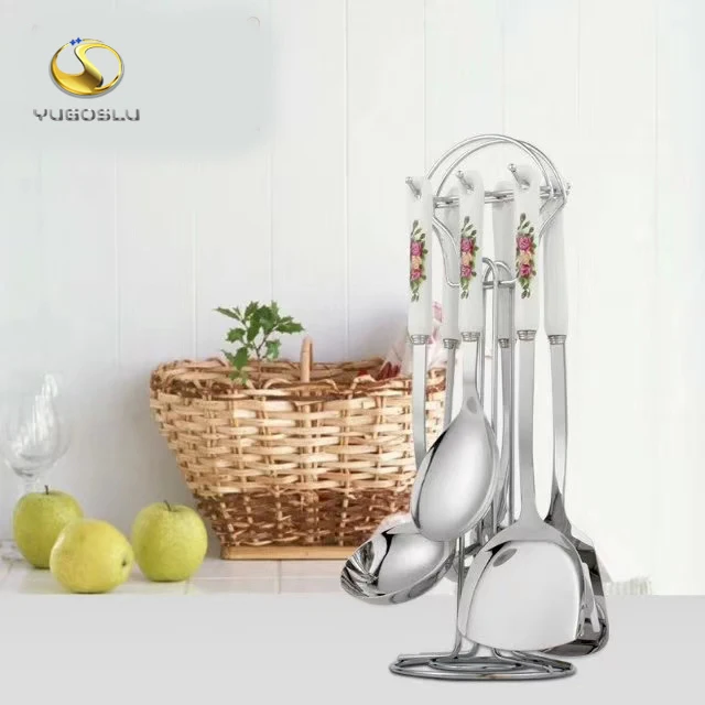 Kitchen utensil stainless steel Spoon Spatula 4pcs cooking tools Hot Sell Food Grade Stainless Steel Kitchen Accessories Handle