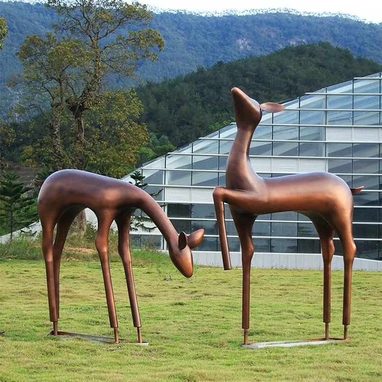 Park metal anime statue stainless steel animal penguin sculpture life size giraffe sculpture
