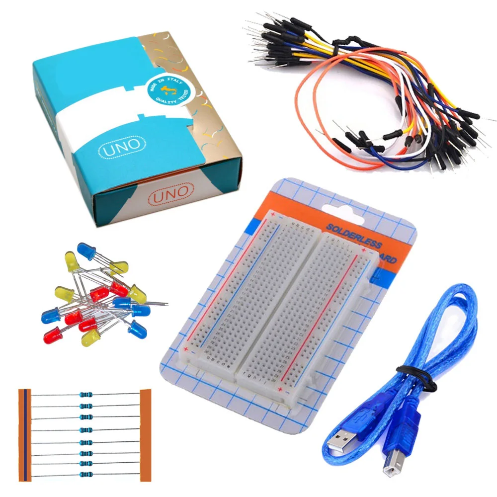
Electronics Component Starter Kit Breadboard 400 point LEDs Electroics Learning Suit  (60658856297)