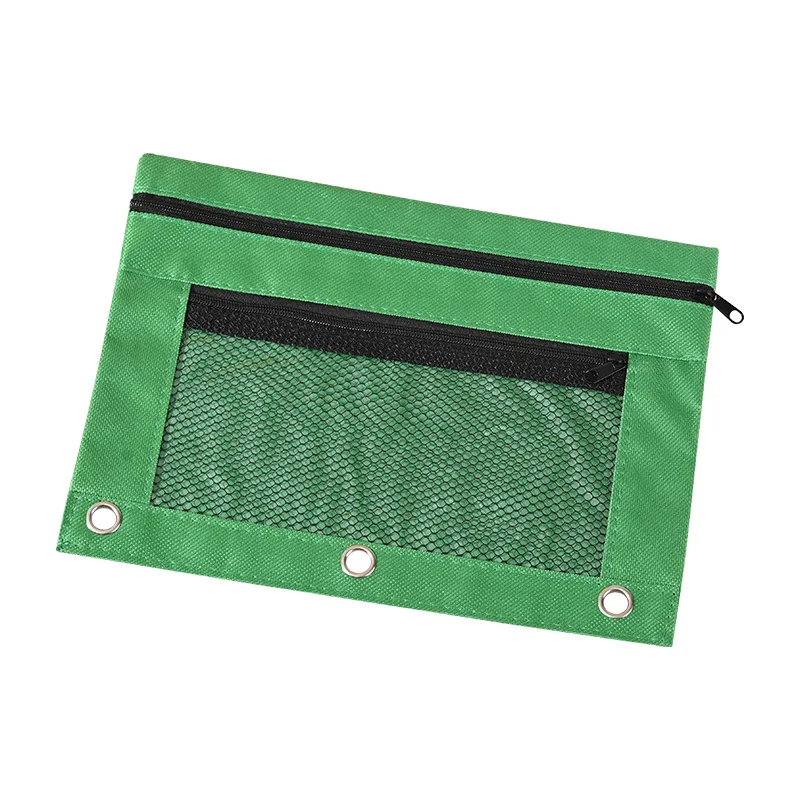 Wholesale Multicolor Zipper Document Storage Bag PVC Mesh Window  Pencil Pouch School Stationery Bag for Kids