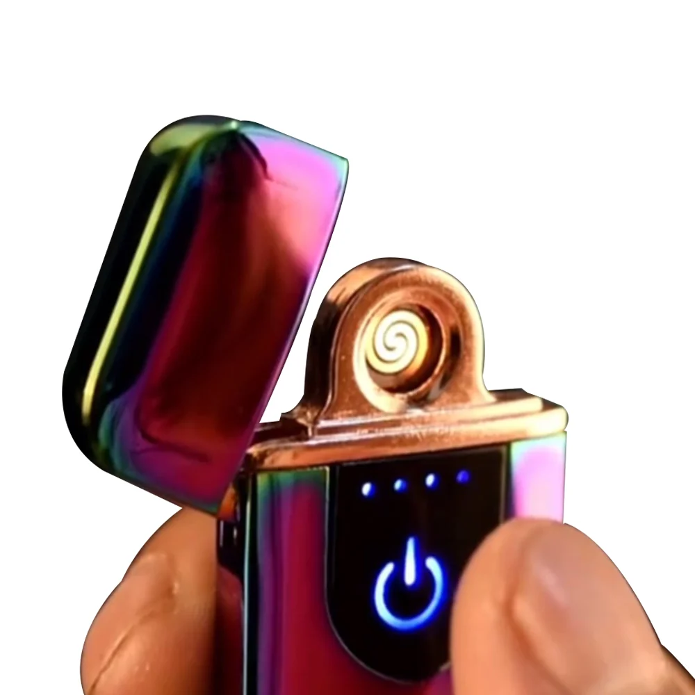 USB зарядка Зажигалка сенсорный отпечаток пальца Индуктивная ветрозащитная электронная акция оптовая продажа