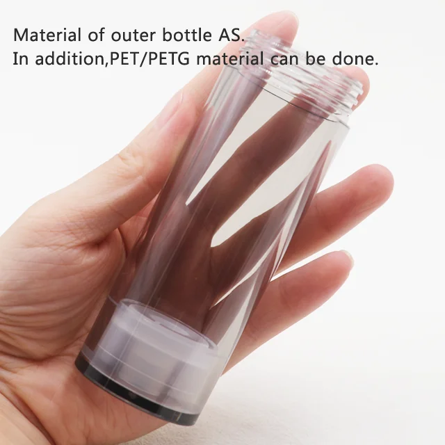 Lotion refillable cosmetic packaging 15ml 30ml 50ml airless pump spray cream bottle