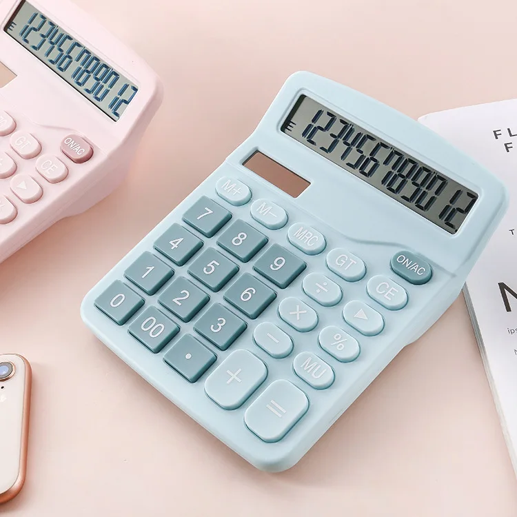 12-bit solar calculator Desktop large screen dual power computer Financial accounting office calculator