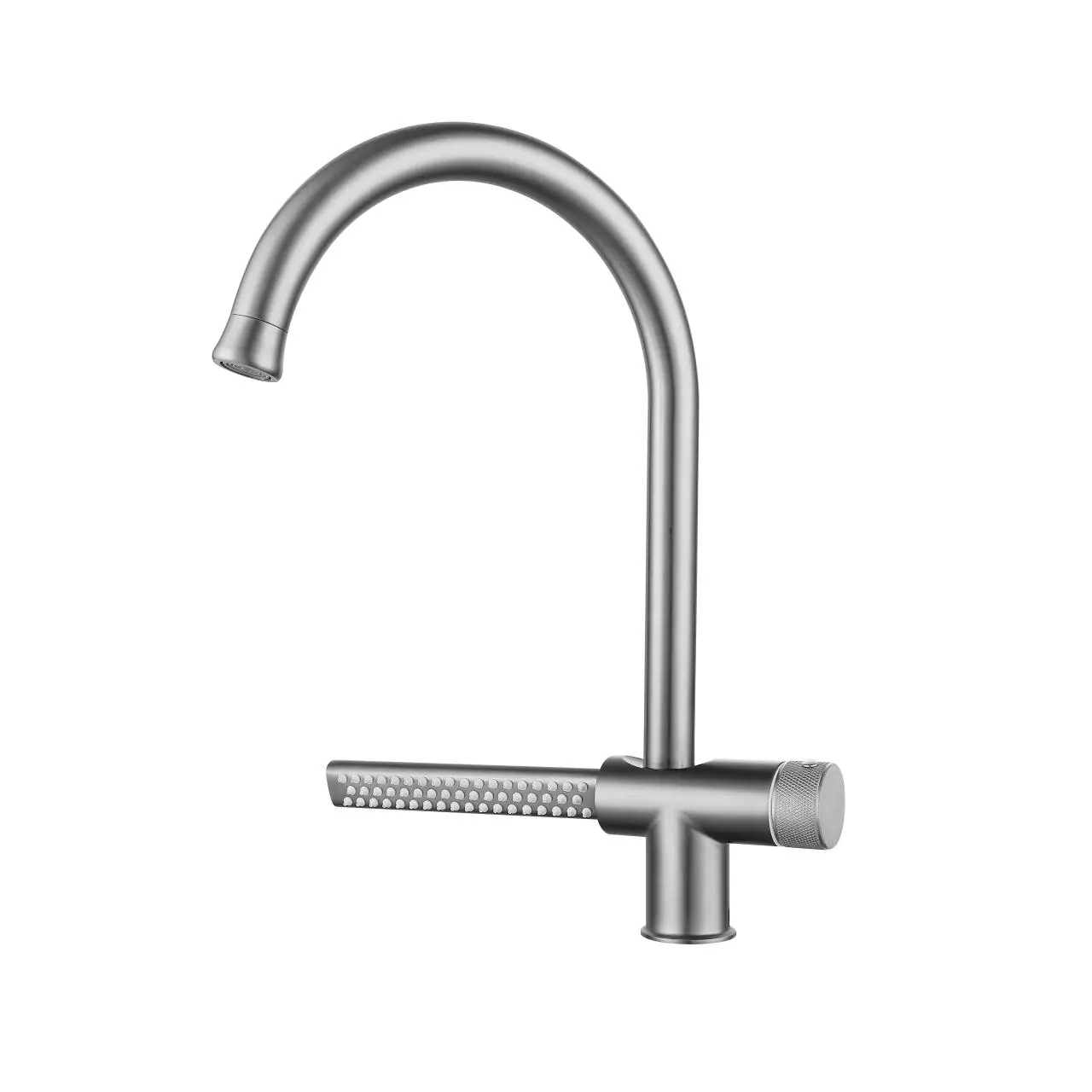 Tiktok New Design SUS 304 Stainless Steel Rotatable Brushed Silver Waterfall Kitchen Sink Faucet
