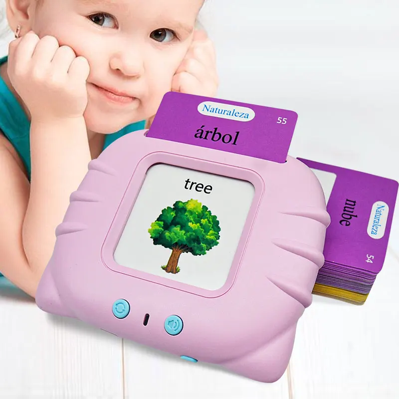 Preschool Interactive Device Memory Games Reading Flash Cards Plug Reader Spanish Early Education Machine Kids Gifts