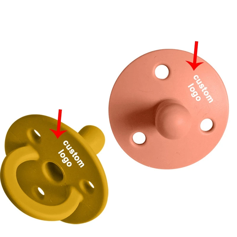 Wholesale Newborn Infant Teether Soothe Baby Dummy Food Grade Soft Silicone Baby Pacifier BPA Free Round Nipple