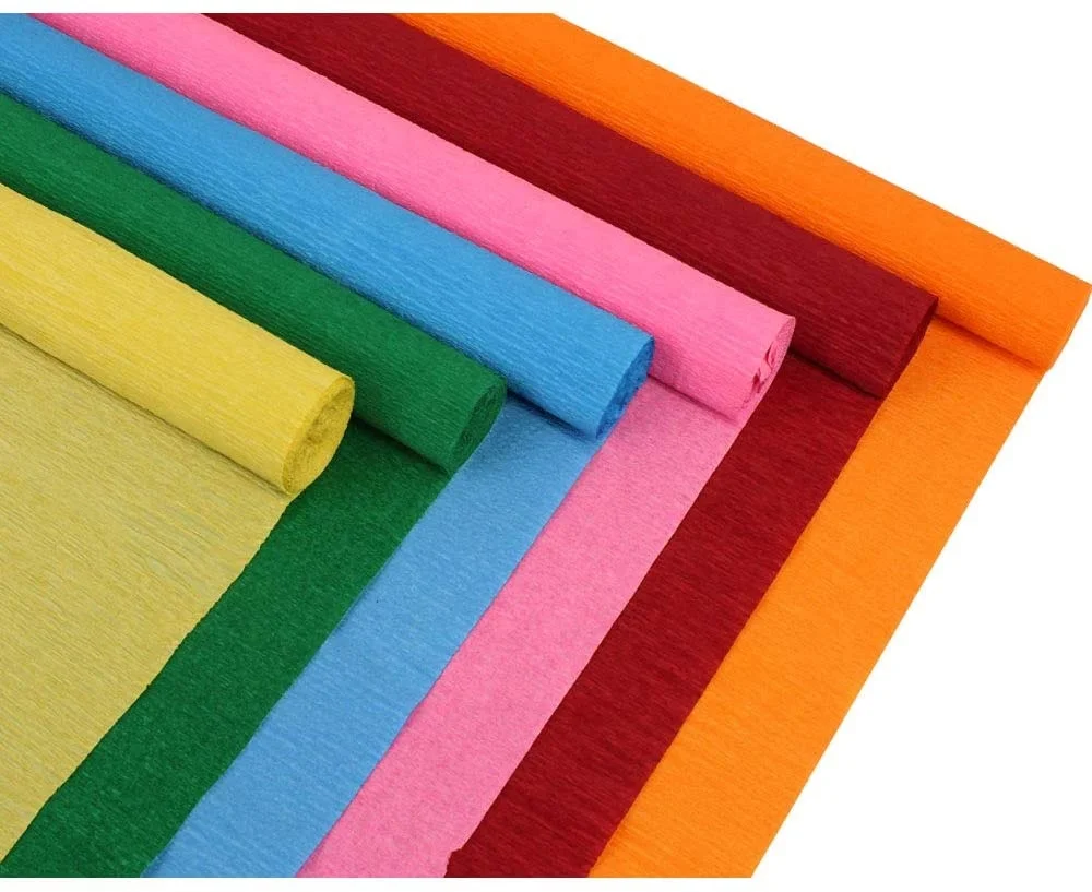 Factory price beautiful coloured flower wrapping roll decoration crepe paper
