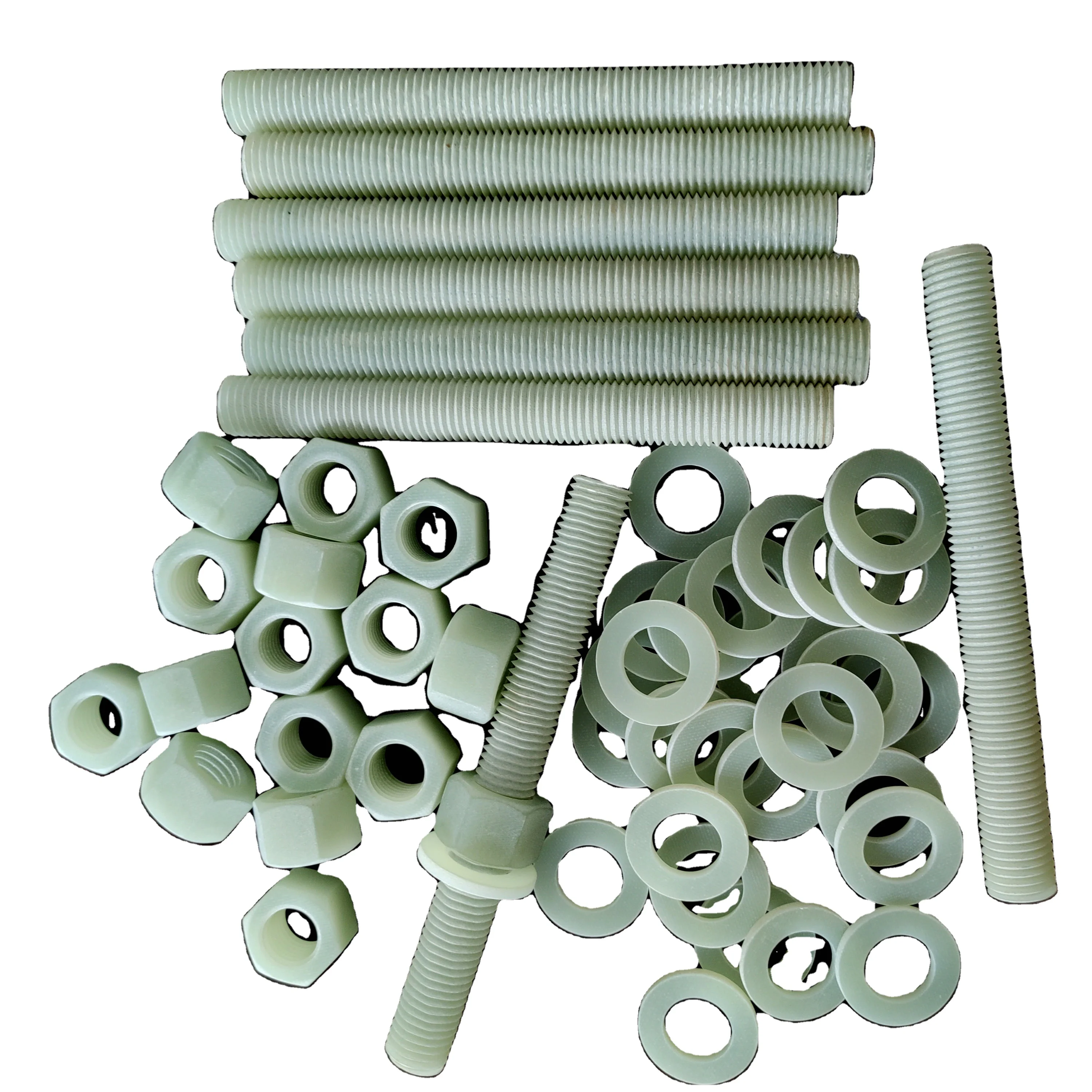 Reinforced plastic Bolt and Nut SMC fr4 frp / grp pipe Threaded Rod