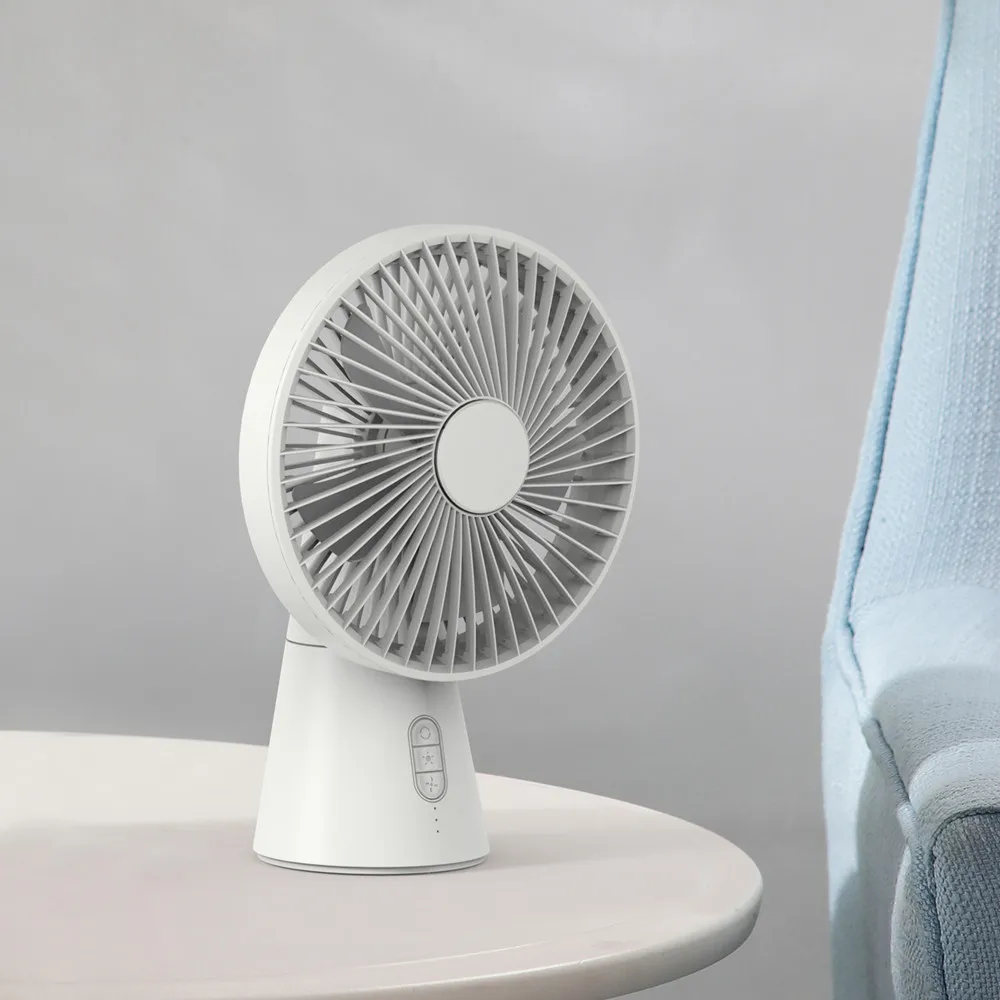 
Portable USB Rechargeable Battery Table Fan Desktop Desk Fan With LED Light 