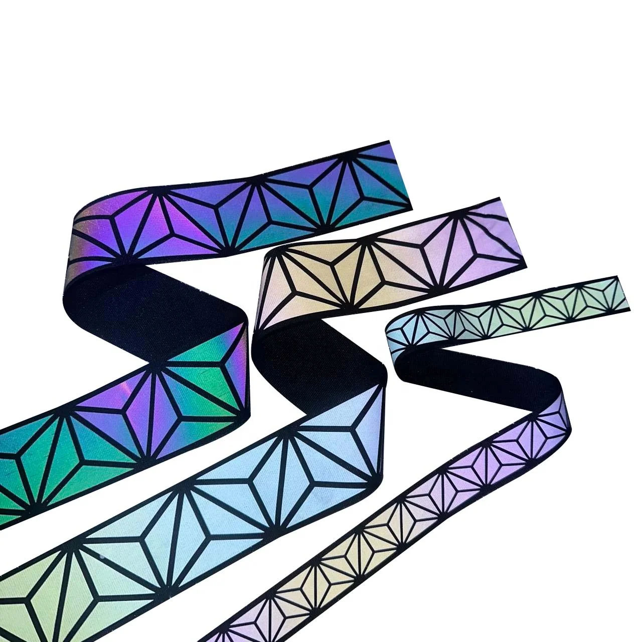 Iron on Clothing or Schoolbag  Rainbow Heat Transfer Reflective  Vinyl Film OEM  100% Polyester  Reflective Webbing