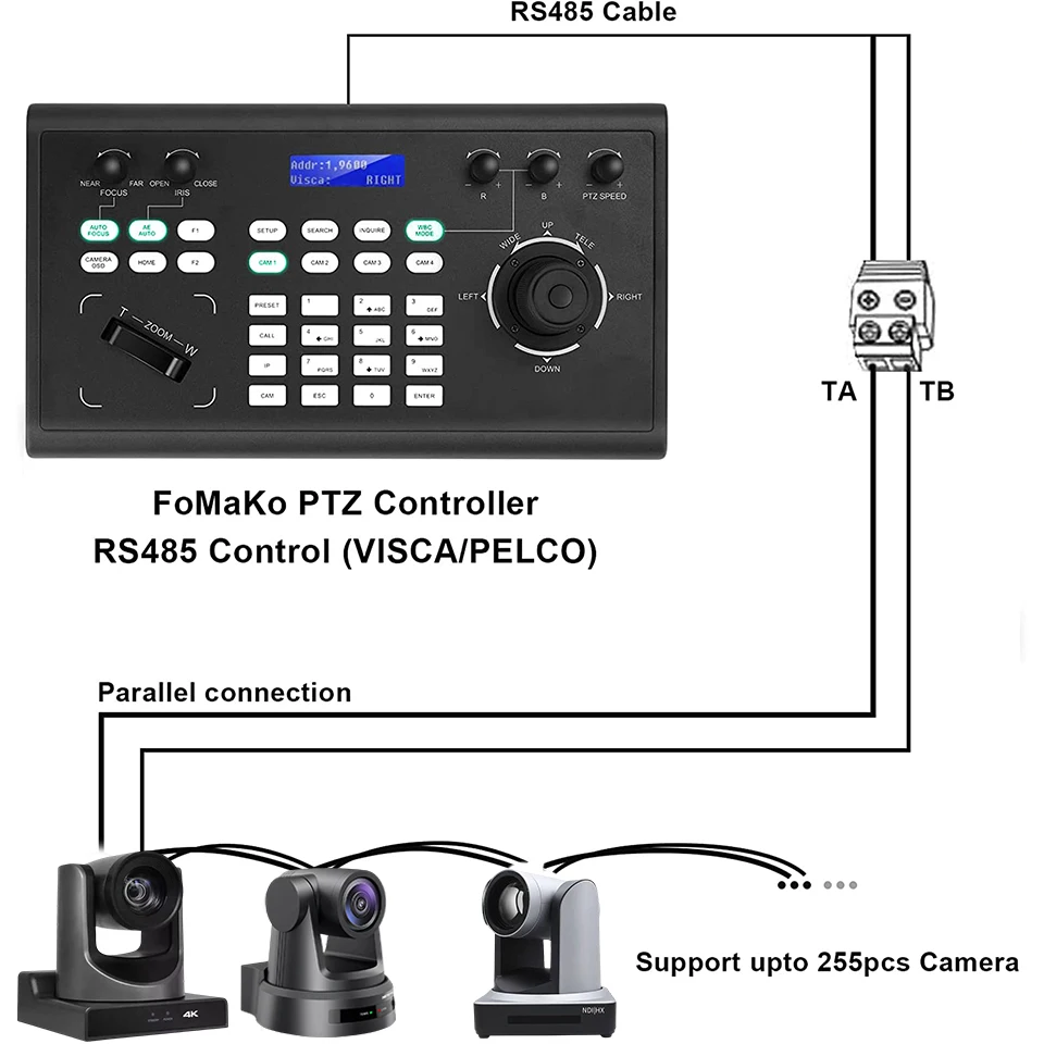 D50  High Quality IP PTZ  Camera internet Joystick Controller for Controlling Ptz Camera Keyboard  Video Recording Equipment