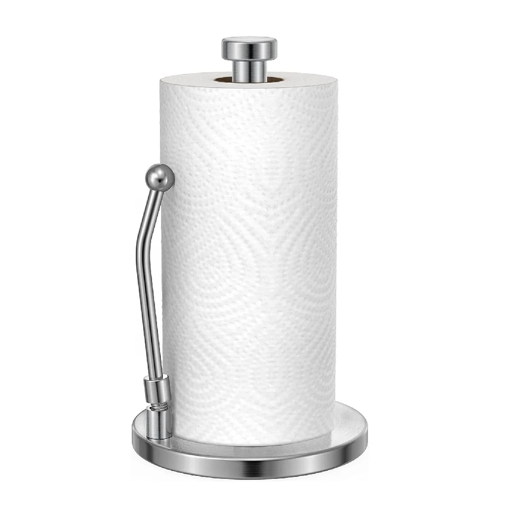 Paper Towel Holder for One Hand Tear,  Stainless Steel Paper Towel for Kitchen Countertop