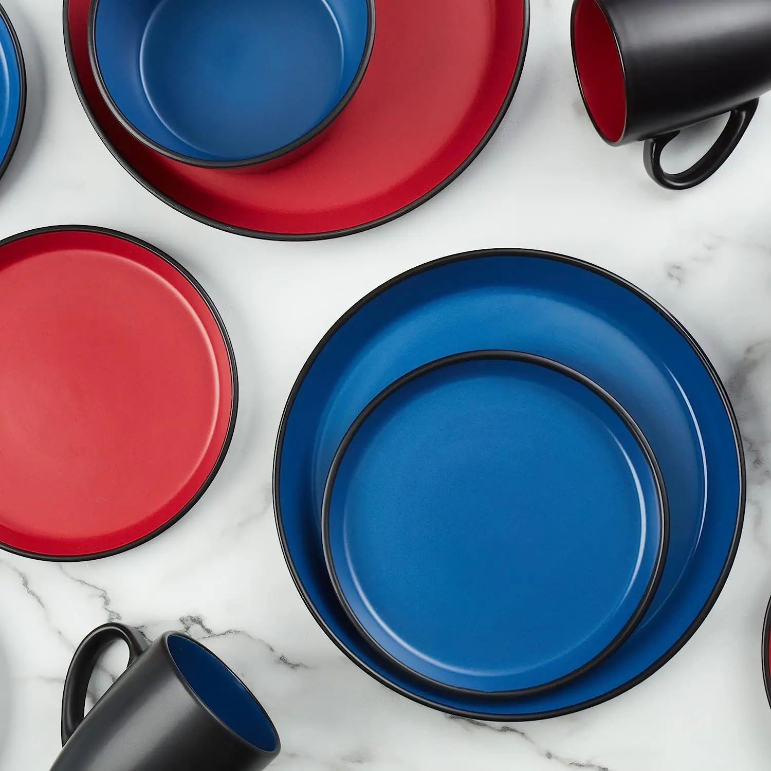 Hot Selling European and American Market Ceramic Tableware 16 Pieces Stoneware Matte Glazed Ceramic Tableware Set